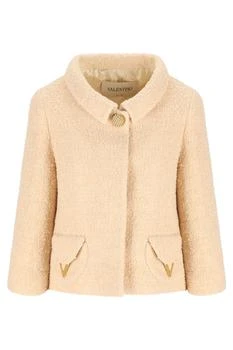 Valentino | Valentino	Logo Plaque Button Embellished Jacket