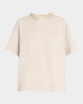Brunello Cucinelli | Metallic Monili-Collar Striped Jersey T-Shirt