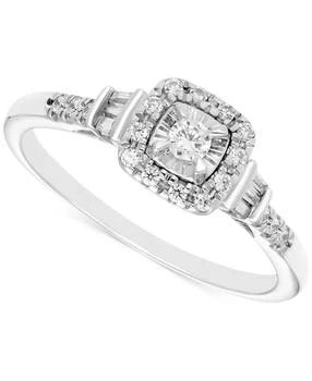 Macy's | Diamond Halo Engagement Ring (1/4 ct. t.w.) in 14k White Gold