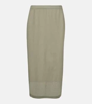 Cotton midi skirt
