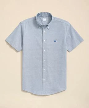Brooks Brothers Stretch Non-Iron Oxford Button-Down Collar, Short Sleeve Shirt