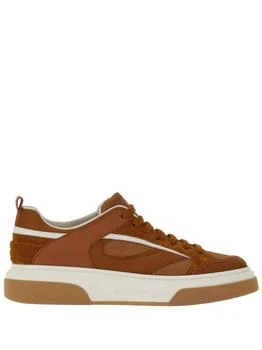 Salvatore Ferragamo | Men's Cassina Quilted Leather Low-Top Sneakers In Brown