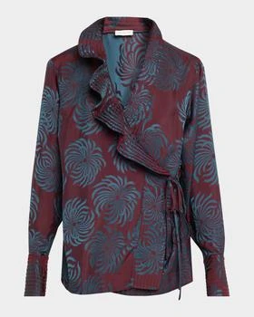 Dries Van Noten | Calberton Printed Ruffle Wrap Blouse