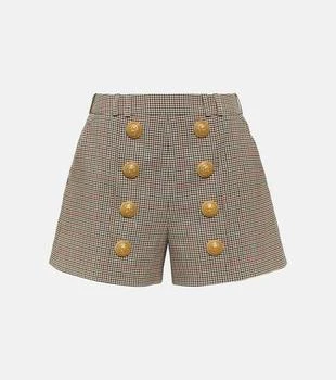 Balmain | High-rise Prince of Wales shorts