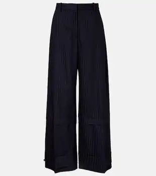Khaite | Linden pinstripe high-rise wide-leg pants
