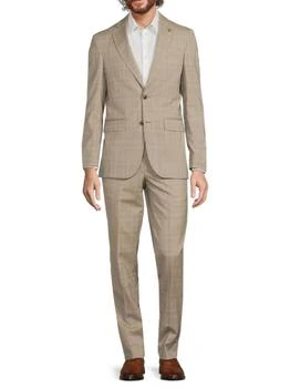 Jay Glen Plaid Wool Modern-Fit Suit