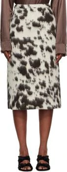 Dries Van Noten | Brown & White Cow Print Midi Skirt
