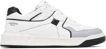 Valentino | White One Stud Low-Top Nappa Sneakers