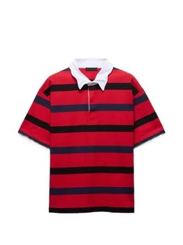 Prada | Prada Striped Short-Sleeve Polo Shirt
