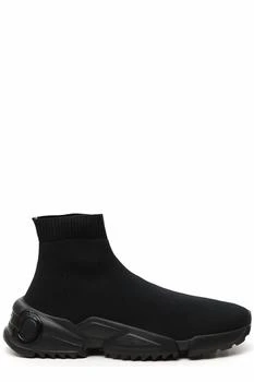 Salvatore Ferragamo | Men's Logo Embossed Sock Sneakers In Black