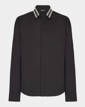 Balmain | Men
s Crystal-Collar Cotton Dress Shirt