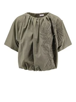 Brunello Cucinelli | Brunello Cucinelli Floral Embellished Crewneck Blouse