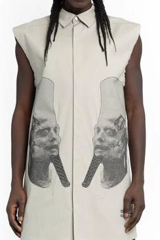Rick Owens | Rick Owens High Low Hem Embroidered Sleeveless Shirt