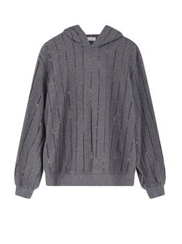 Brunello Cucinelli | Brunello Cucinelli Sequin Embellished Hooded Sweater