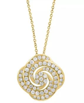 Effy | Diamond Pendant Necklace (1-1/20 ct. t.w.) in 14k Yellow Gold, 17" + 1" extender