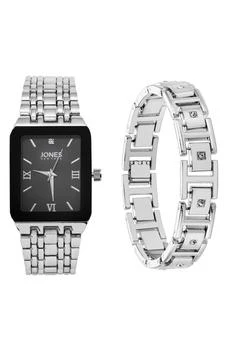 undefined Three-Hand Quartz Mesh Strap Watch & ID Bracelet Set