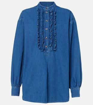 Valentino | Ruffled denim blouse