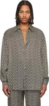 Balmain | Off-White
Black Monogrammed Flowing Shirt