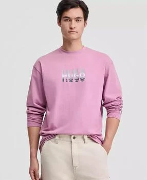 Hugo Boss Men's Long-Sleeve Logo Graphic Crewneck T-Shirt