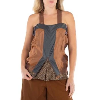 MAISON MARGIELA | Ladies Camel Houndstooth Wool Decortique Top