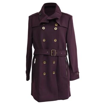 Burberry | Double-Breasted Coat in Purple Wool