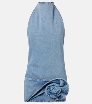 Magda Butrym | Floral-appliqué denim minidress