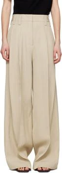 Jil Sander | Beige Voluminous Pleated Trousers