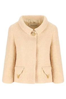 Valentino | Valentino	Logo Plaque Button Embellished Jacket