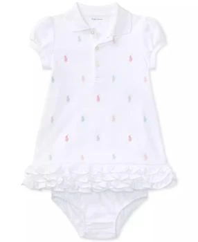 Ralph Lauren Baby Girls Ruffled Pony Printed Polo Dress