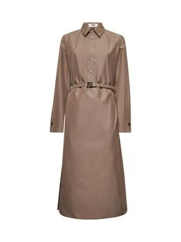 Fendi | Fendi Long Sleeved Belted Shirt Dress