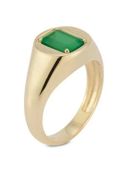 Saks Fifth Avenue | 14K Yellow Gold & Green Onyx Signet Ring
