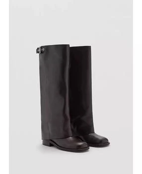 Women's Buckles Leather Boots