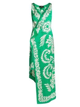 ETRO | Agave Floral Wrap-Style Midi-Dress