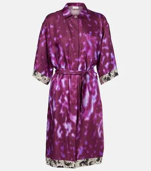 Dries Van Noten | Belted printed silk shirt dress