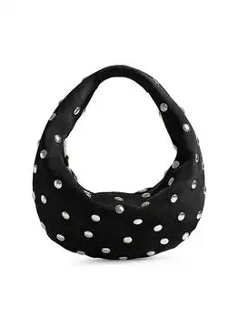 Khaite | Medium Olivia Studded Suede Hobo Bag