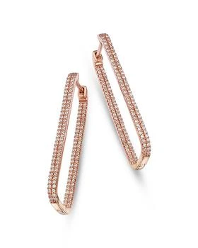 Bloomingdale's | Diamond Pavé Rectangular Hoop Earrings in 14K Rose Gold, 1.0 tcw