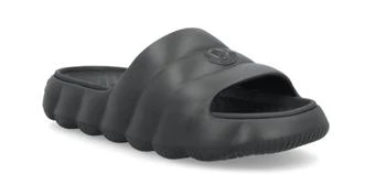 Moncler Moncler Men's Footwear Lilo Black Crafted Logo Rubber Slides