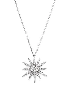 Bloomingdale's | Diamond Starburst Pendant Necklace in 14K White Gold, 1.5 tcw