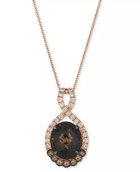 Le Vian | Chocolate Quartz (4-1/4 ct. t.w.), Nude Diamond (3/8 ct. t.w.) & Chocolate Diamond (1/5 ct. t.w.) Pendant Necklace in 14k Rose Gold, 20"