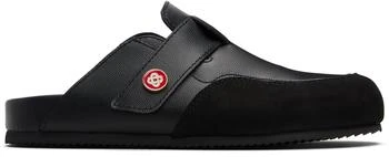 Black Leather Outdoor Mule Loafers