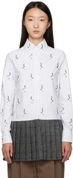 Thom Browne | White 
Gray Goose Shirtdress Shirt