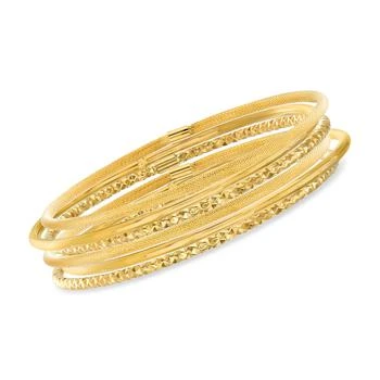Ross-Simons Ross-Simons Italian 14kt Yellow Gold Multi-Finish Jewelry Set: 6 Bangle Bracelets