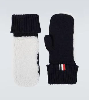 Thom Browne | Shearling-trimmed wool mittens