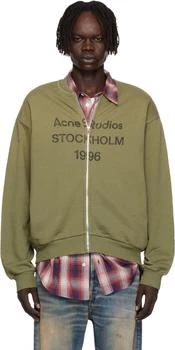 Green Zip-Up Cardigan