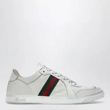 Gucci | Stretch Sneakers in white leather with worn effect