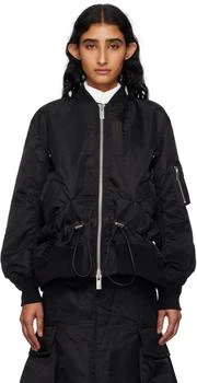 Sacai | Black Nylon Twill Blouson Bomber Jacket