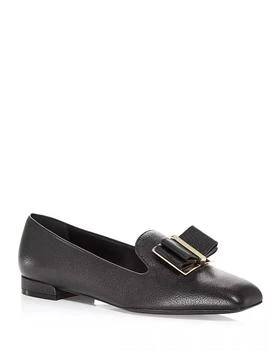 Salvatore Ferragamo | Women's Zaneta Square Toe Loafer Flats In Black
