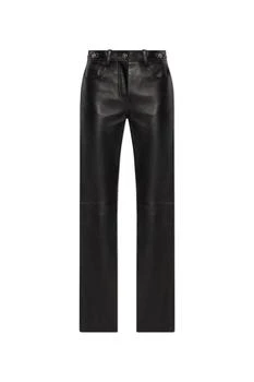 Versace | Versace Logo-Patch Leather Trousers