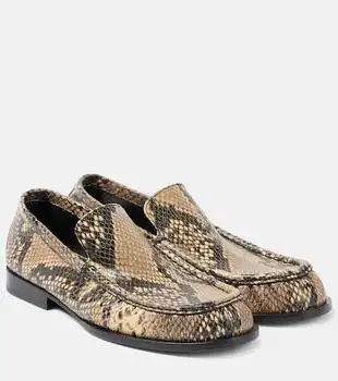 Dries Van Noten | Snake-effect leather loafers
