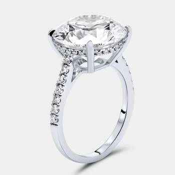 8.47 cts Round Brilliant Lab Grown Diamond 18k White Gold Ring Size 52